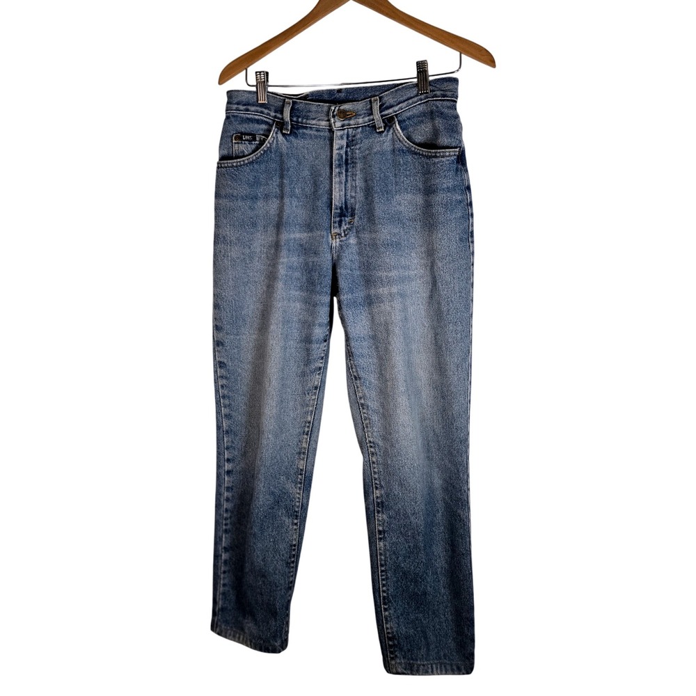 Vintage Lee Riders Jeans Size 12 Petite  Light‎ Wash Denim Mom Jeans Tapered Leg